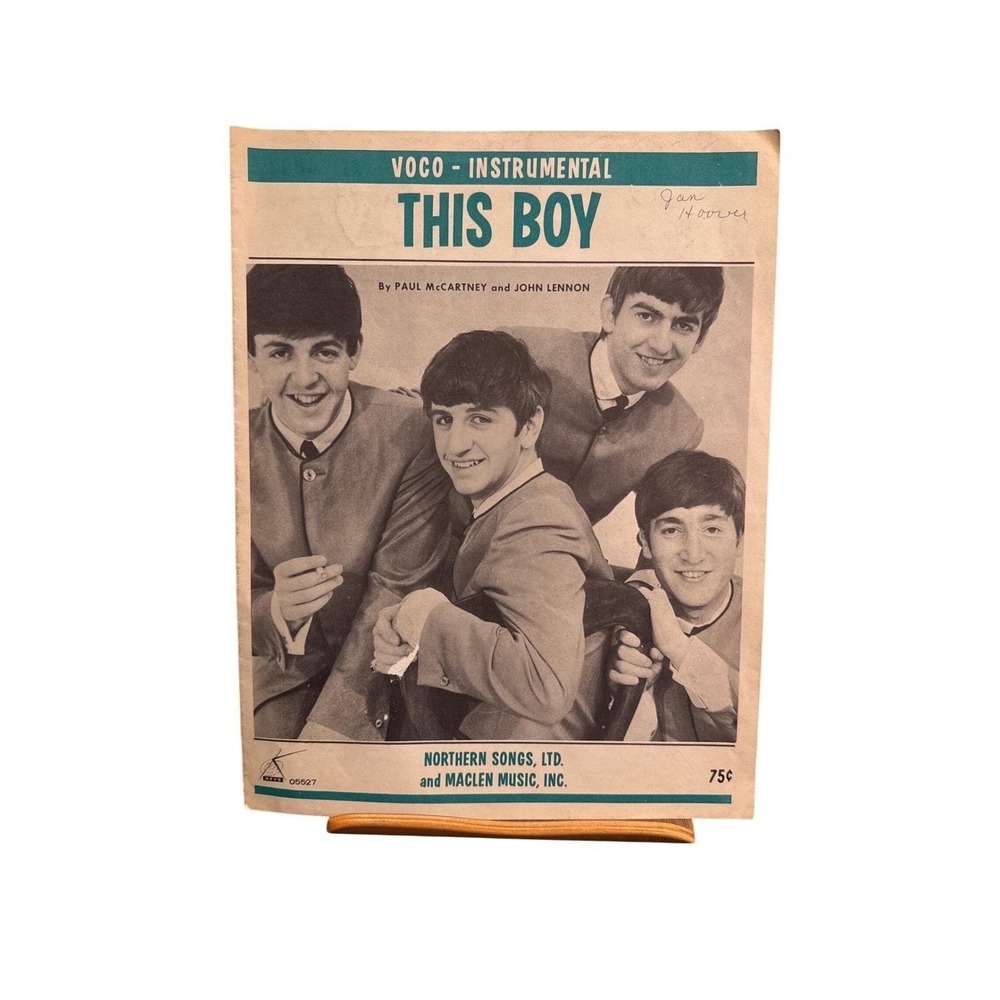 The Beatles This Boy Sheet Music 1964 Lennon McCartney Northern Songs Vintage